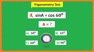 Math Quiz 4 Test Your Level in Trigonometry, Trigonometric Maths Best Questions and Answers. screenshot 1
