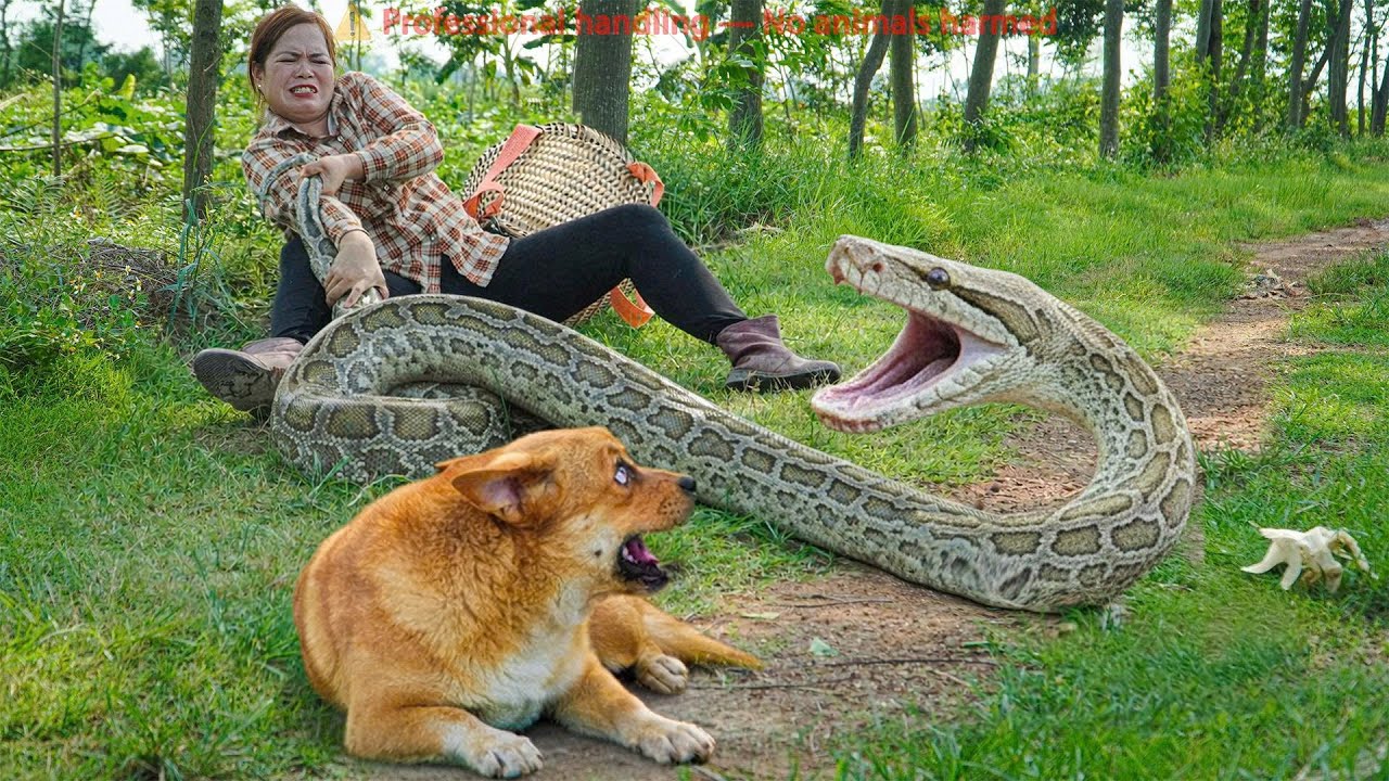 Timelapse 72 Hours : Built a large trap and successfully rescued the dog from a giant python