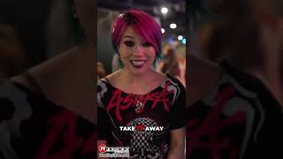Mattel WWE Designer billmiekina gave wwe_asuka a special viewing of her figures at the #WrestleMania