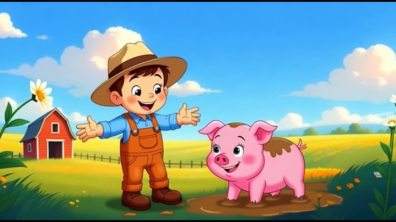 🐄 Farm Animals Song with Tractor 🚜💛| Happy Nursery Rhymes for Toddlers 🚜🌾|
