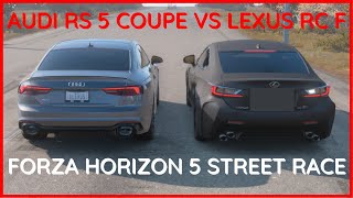Audi RS 5 Coupe vs Lexus RC F - Forza Horizon 5 Highway Street Race screenshot 2