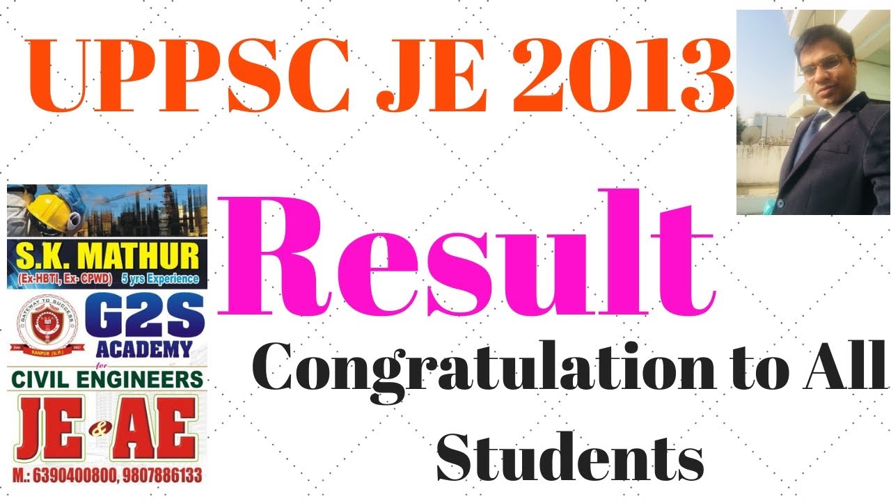 UPPSC JE 2013 RESULT Mechanical Engoneering