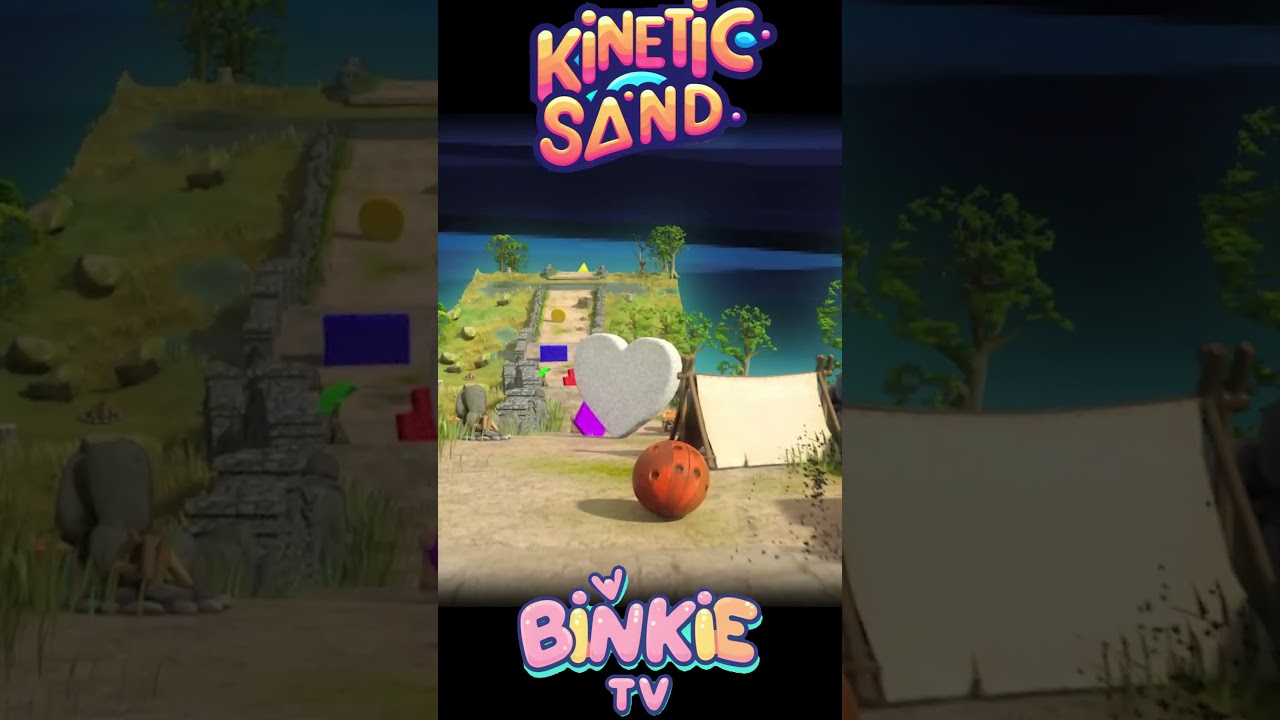 🔺🟦🎳 Discover Shapes with Kinetic Sand and Bowling Ball in a Fun Forest Race Binkie TV