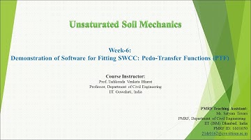 Week-6 NPTEL: Unsaturated Soil mechanics Tutorial Class | PMRF