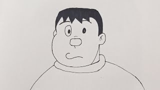 How to Draw Gian From Doraemon  || Easy step by step Drawing Tutorial@Shraddha_Barade