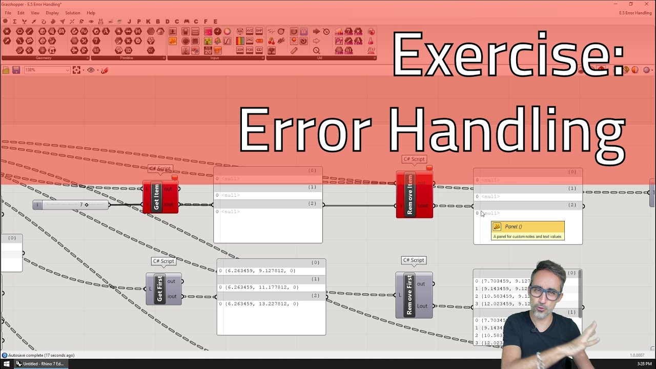 E.5 Error Handling - Advanced Development in Grasshopper - YouTube