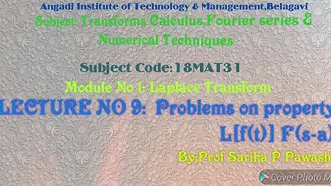18MAT31:Transform Calculus,Fourier series & Numerical Methods