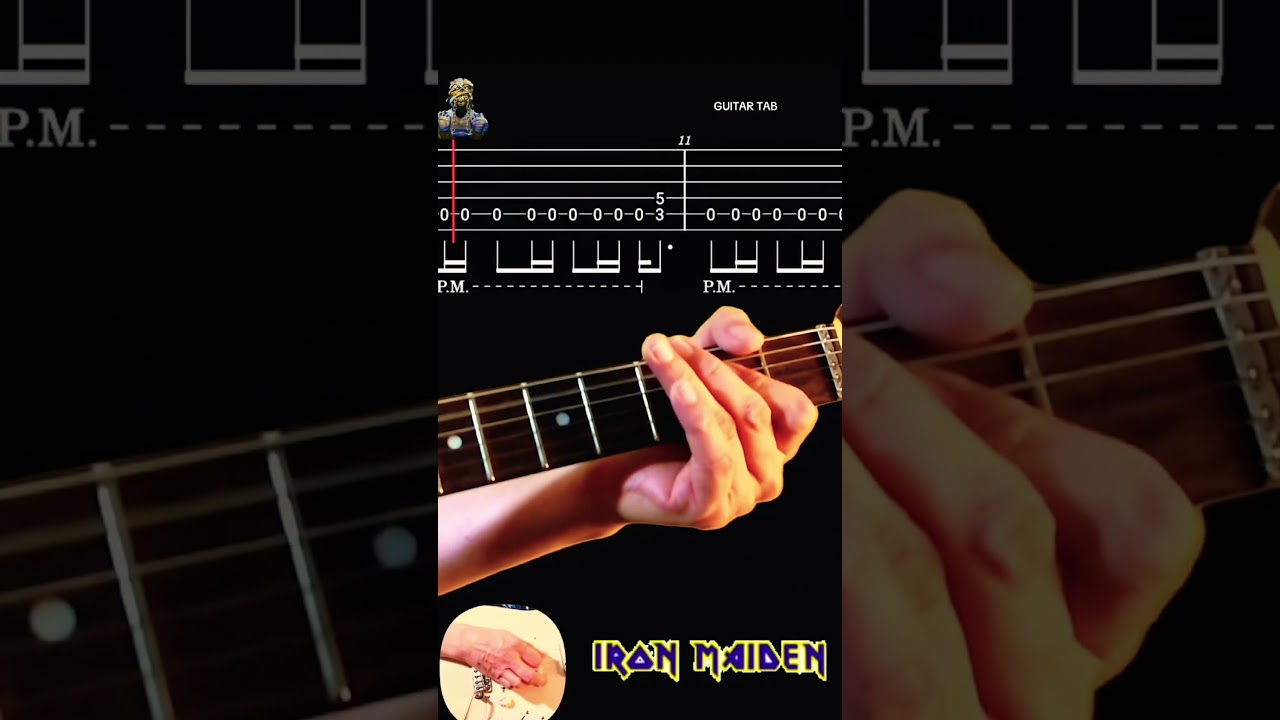 Iron Maiden Powerslave Main Riff Guitar Lesson With Tabs - YouTube