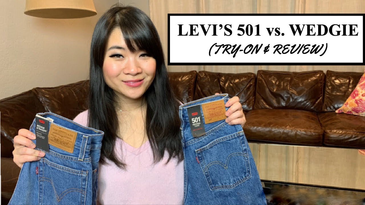 LEVI'S 501 vs WEDGIE FIT JEANS (Comparison, Try On, Review) - YouTube