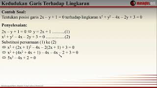 Contoh Soal Kedudukan Garis Terhadap Lingkaran