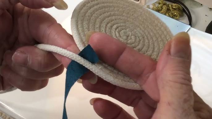 How to Embroider on a Cotton Clothesline Rope Basket - The Birch