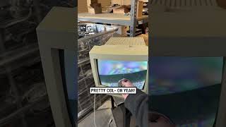 Magnet near CRT monitor makes pretty colors 📺🌈        🎥: TechRec Recycling via ViralHog