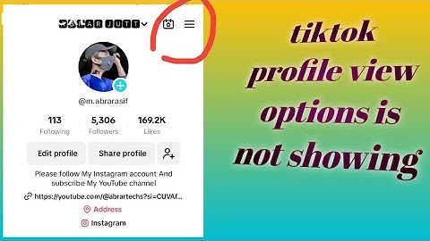 profile view options not show | Tiktok profile view options
