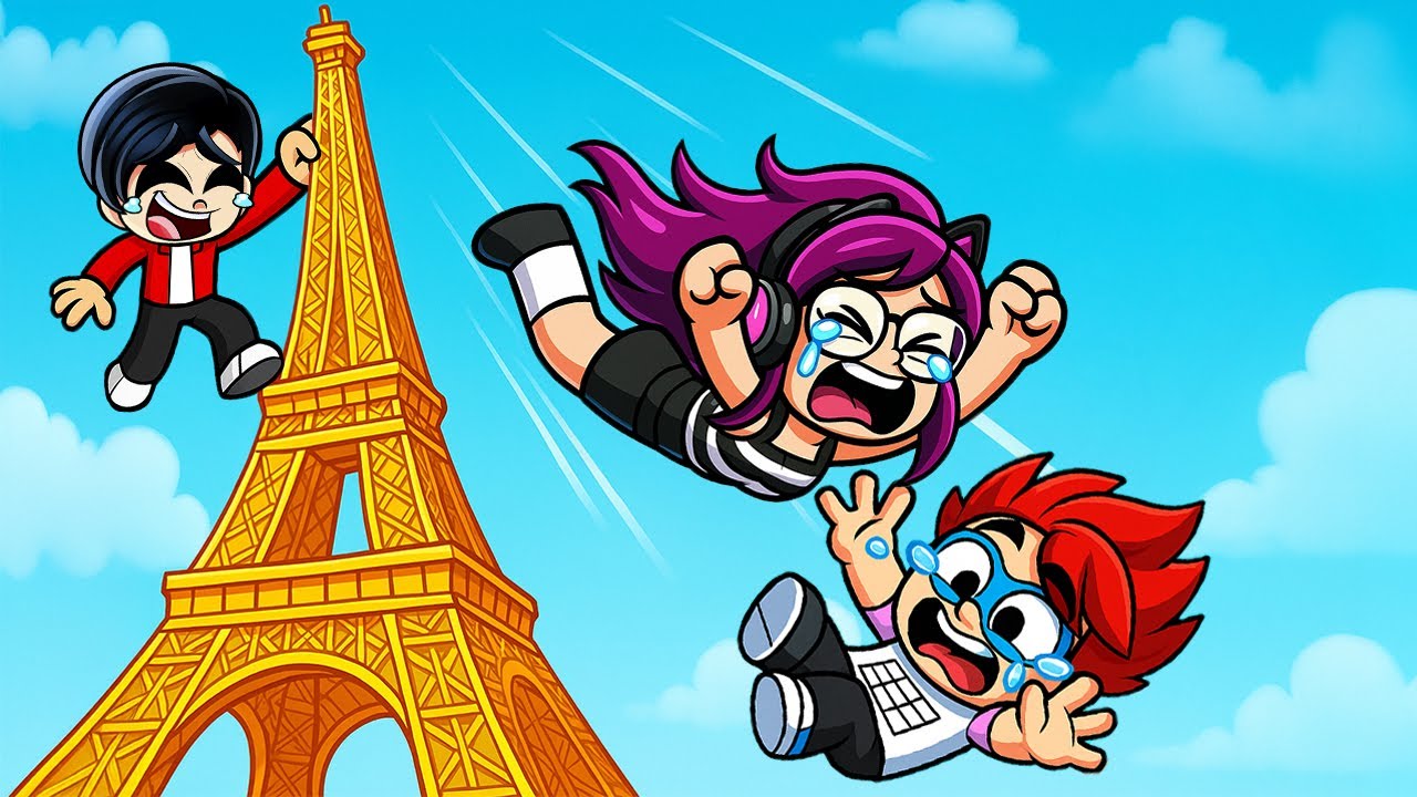 SALTAMOS desde la TORRE MAS ALTA de ROBLOX con MI FAMILIA y ME CONVERTI en MILLONARIO | Karim Juega