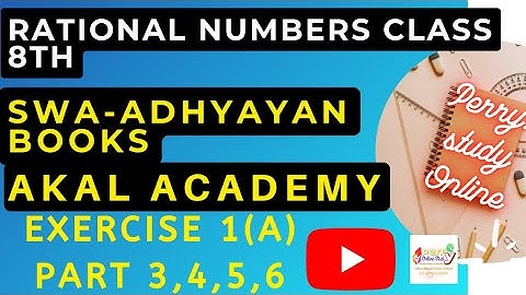 Rational Numbers Class 8th Exercise 1(A) Akal Academy