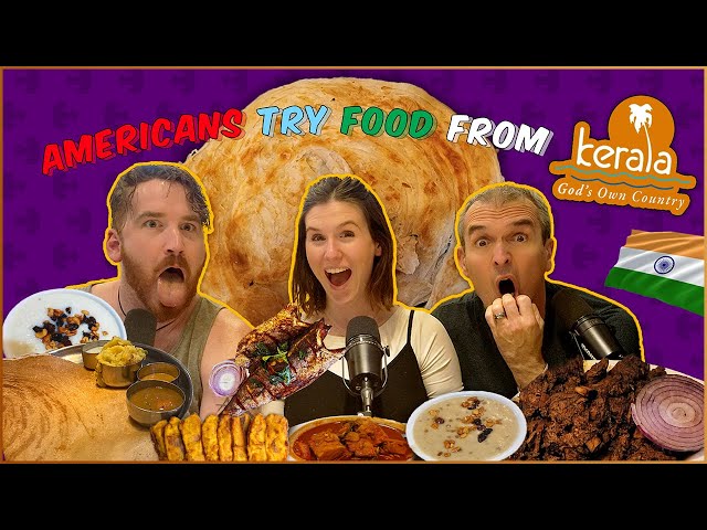 Americans try KERALA Food for the FIRST TIME!! class=