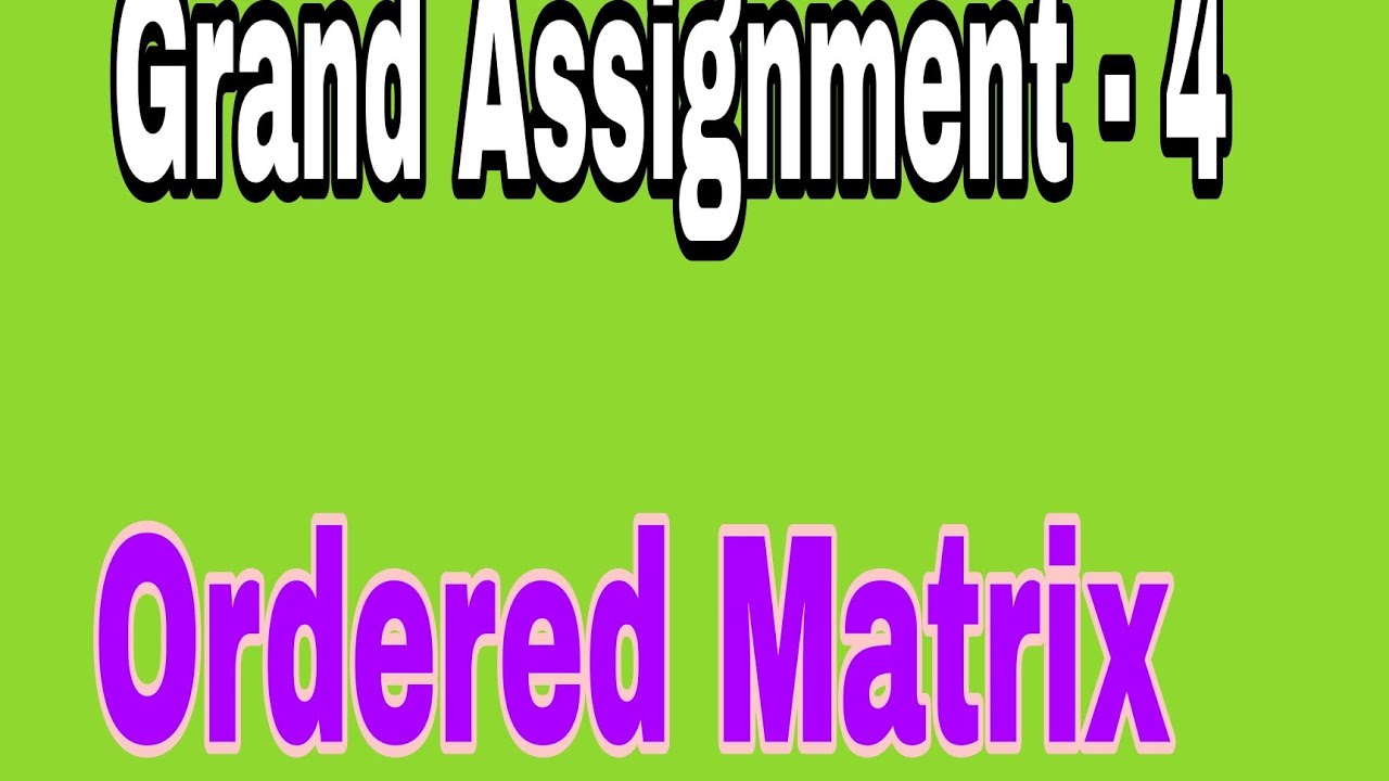 matrix assignment ccbp