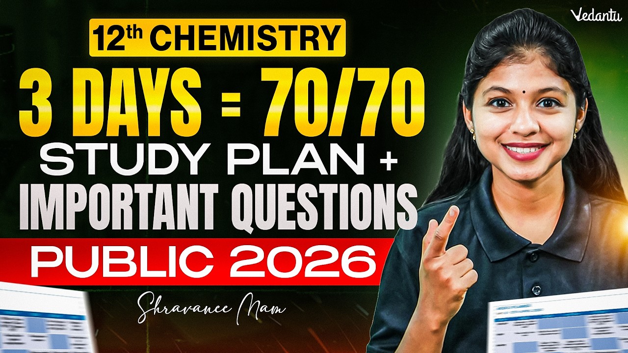 12th Chemistry | Study Plan + Important Questions | Public Exam 2026 | Shravanee Ma’am