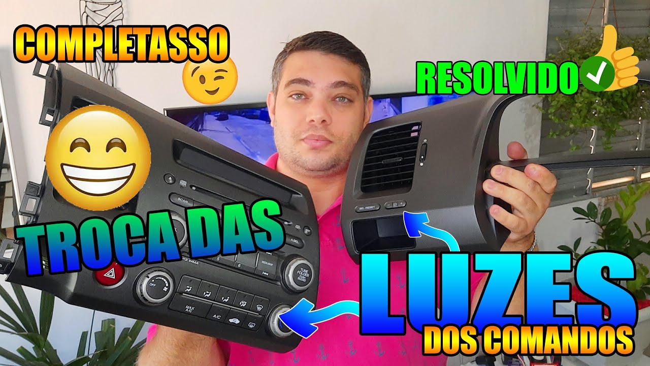 TROCANDO AS LUZES DO AR CONDICIONADO E DOS BOTÕES SELECT / RESET DO CIVIC G8 !