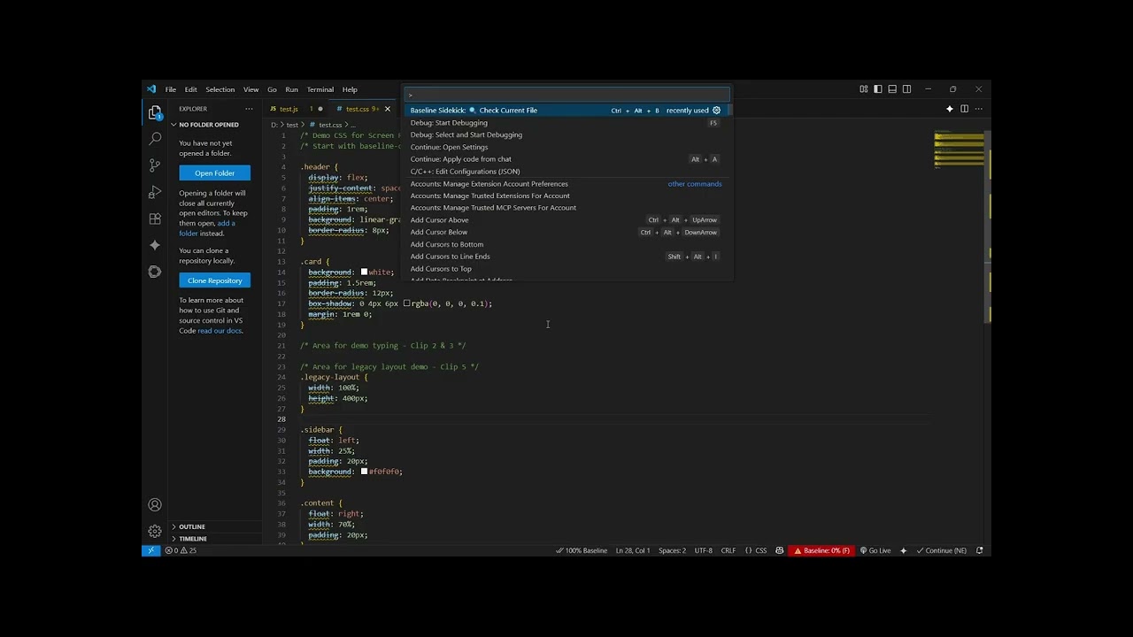Baseline Sidekick: AI Co-pilot for Web Developers
