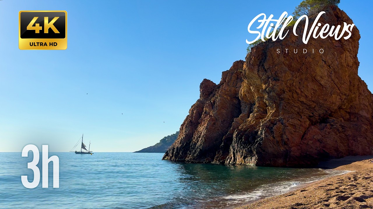 Illa Roja · Begur, Costa Brava · 3 Hours Calm Mediterranean Sea 4K for Sleep