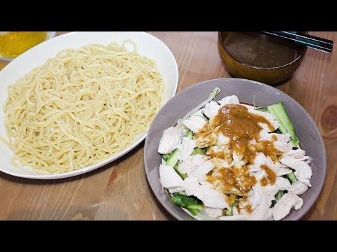 【ASMR】咀嚼音『男飯』「つけ麺、バンバンジー」eating sound tsukemen  Banbanji