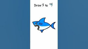 Easy drawing number 5 to big Shark kids art #kids #easydrawing #drawing #creative #shark
