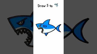 Easy drawing number 5 to big Shark kids art #kids #easydrawing #drawing #creative #shark