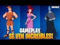 GAMEPLAY SKIN HERCULES DE DISNEY, MEGARA Y HADES en TAQUILLA FORTNITE