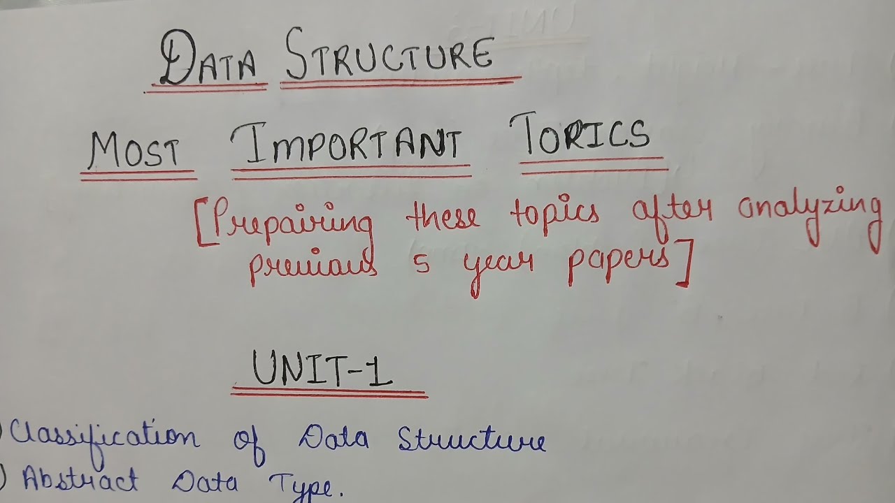 Important Topics of Data Structure ️ | Most Important | RGPV Btech ...