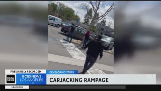 Caught on Camera: Woman goes on carjacking rampage in Agoura Hills parking lot