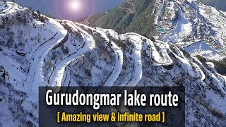 Gurudongmar Lake Route Amazing View Infinite Road Near China Boarder North Sikkim