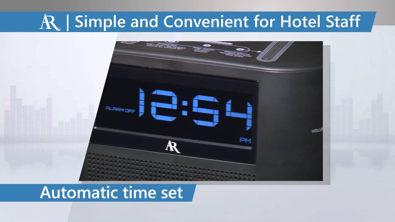 AR Hotel Clock Radio with SoundFlow ™ Wireless Audio and Universal