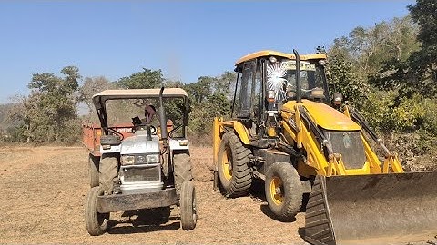 JCB 3DX Loading Mud Vs Sand Stone In Tractor | Eicher 333 And Mahindra B 275 Di