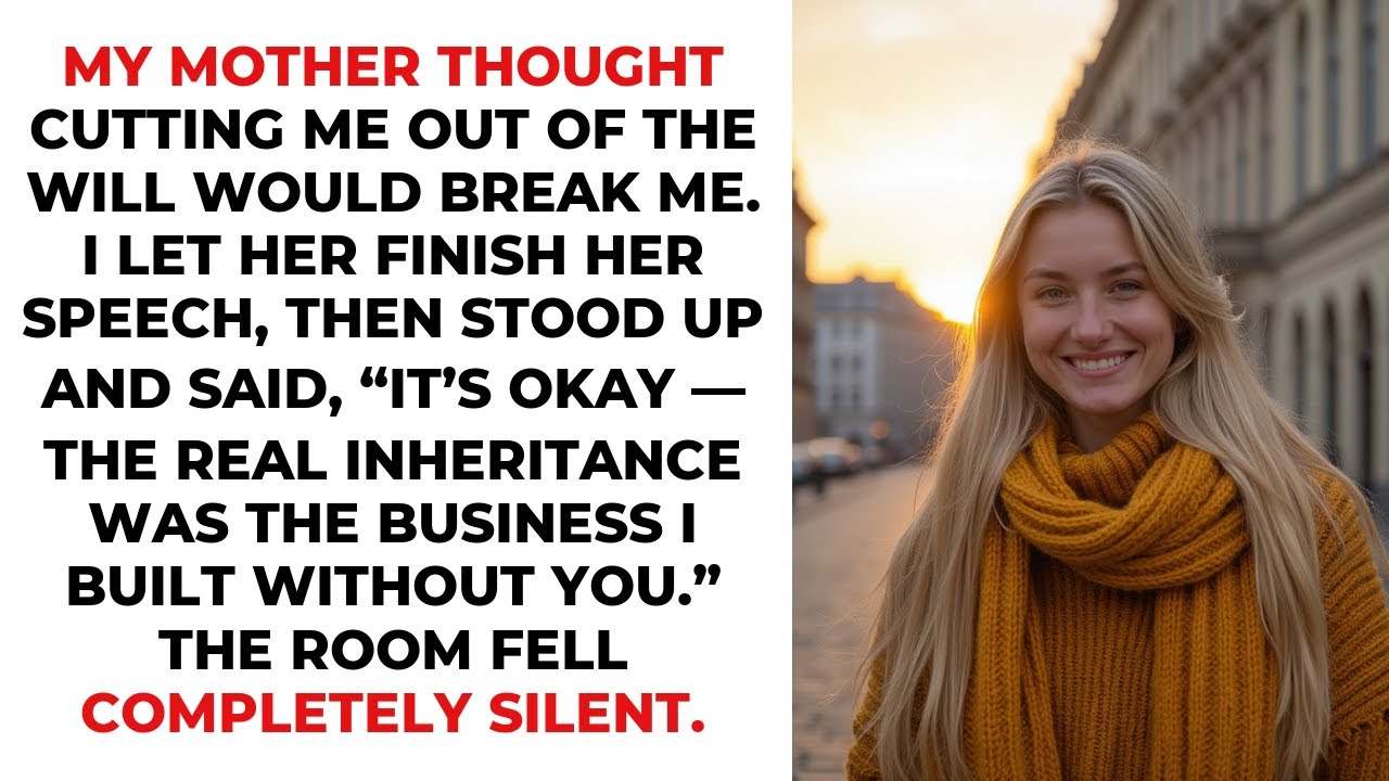 My Mother Thought Cutting Me Out Of The Will Would Break Me. I Let Her Finish Her Speech, Then St...