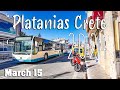 Platanias crete walking tour 4k vlog drone platanias kreta greece 2024