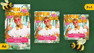 Summer Party Event Promo — Social Media Flyer — After Effects Template