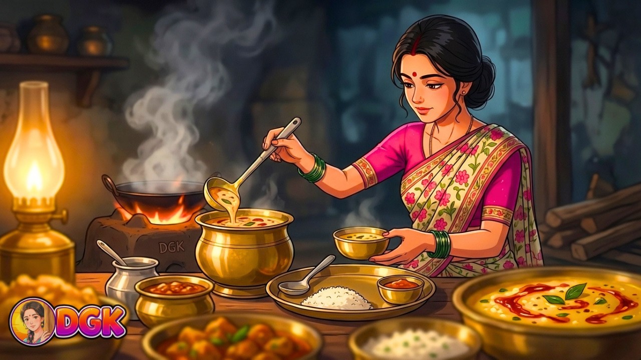 1990s Monsoon Powercut Dinner | Ghibli Style Village ASMR Cooking