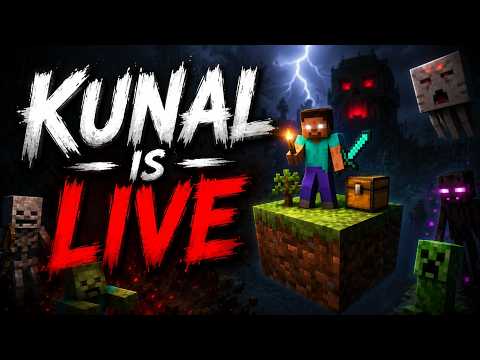 HORROR ONE BLOCK IN MINECRAFT MOD | HORROR GAMEPLAY | KUNAL IS LIVE