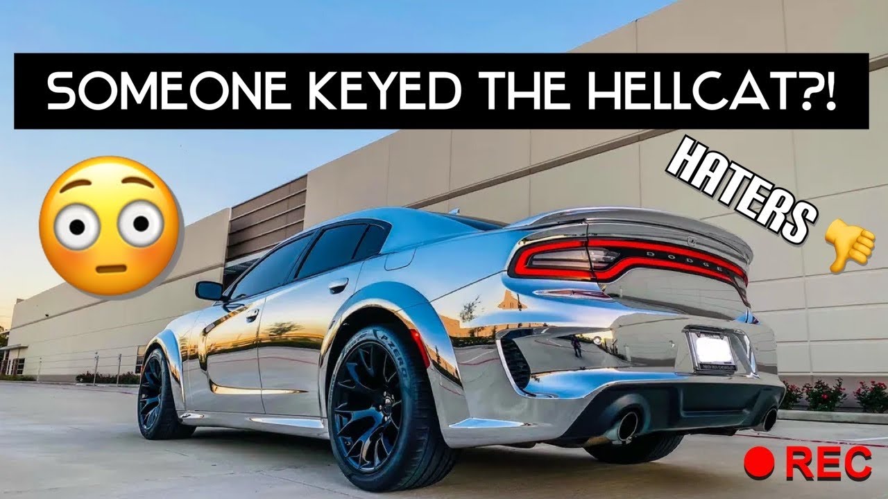 SOMEONE KEYED THE CHROME WIDE BODY HELLCAT ! | BRUSHED TITANIUM WRAPPED CADILLAC XLR !