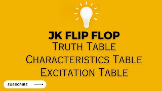 Jk Flip Flop Truth Table Characteristic Table Excitation Table
