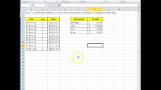 00158 - How To Use The SUBTOTAL Function To Perform Several Operations using Microsoft Excel