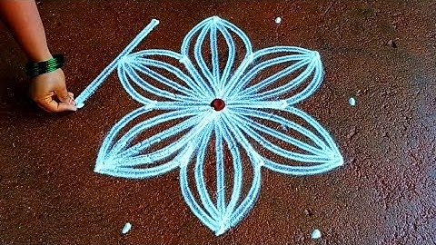 Aani madham special kolam🌹/5*3 aadivelli flowers kolam🌹/pandaga muggulu🌹/super rangoli