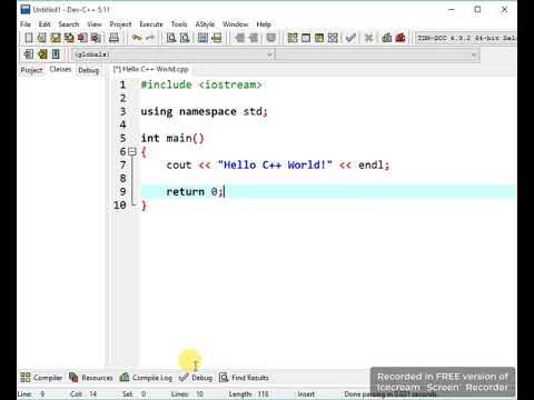 Hello World Program in C++ - YouTube