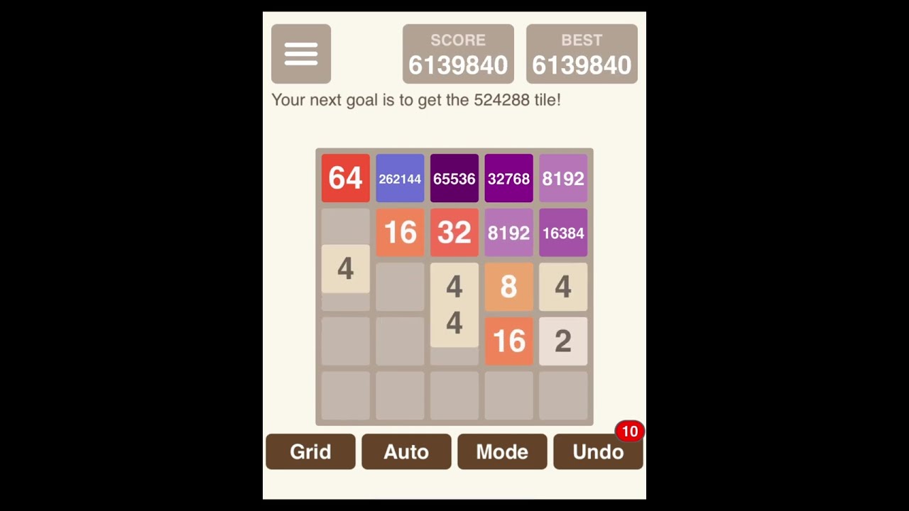 YAS♪ 5x5 2048: 7,919,408 points with no undo (262144 tile achieved
