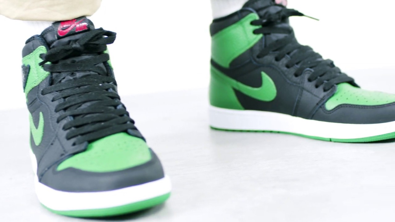 Air Jordan 1 Retro High Pine Green Sail Black 555088 - GmarShops