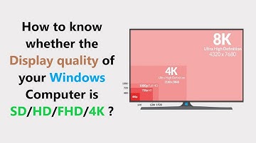 How to know whether the Display quality of your Windows Computer is SD/HD/FHD/4K ?