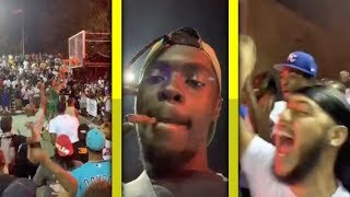 Sheck Wes & His Bros TURNING UP At The Basketball In NYC