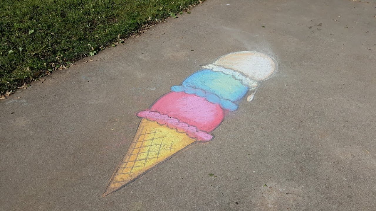 Color blending with sidewalk chalk 