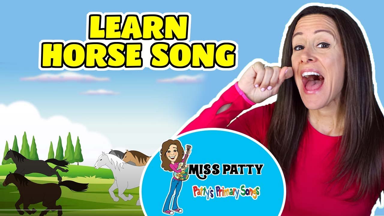 Learn Horse Song for Kids, Children, Toddlers 5 Horses Nursery Rhyme